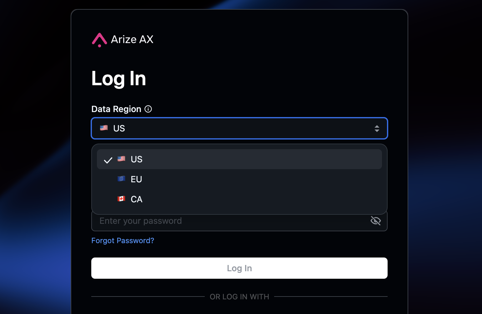 Add Data Region to Login Page