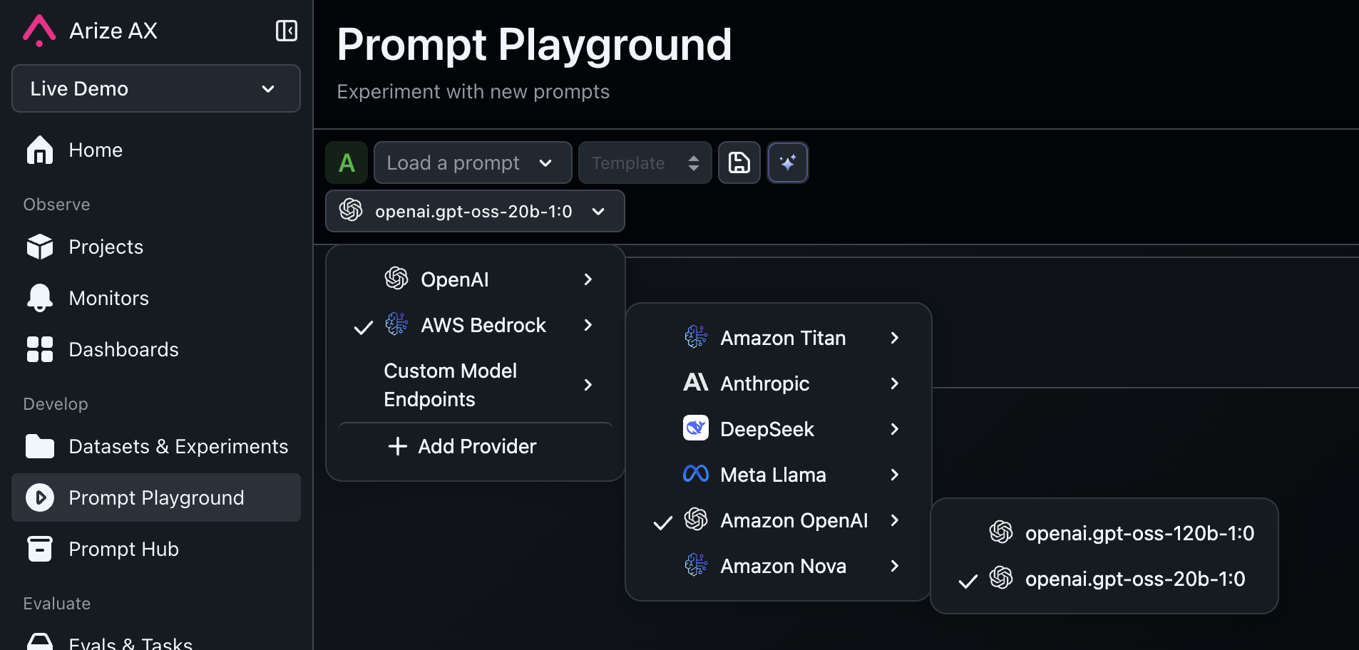 Support for GPT OSS Models on Bedrock